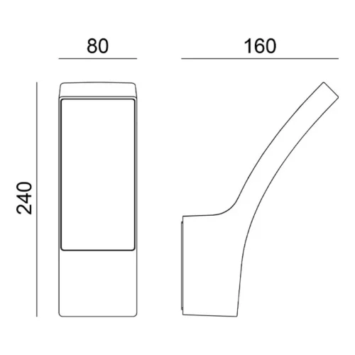 Applique Extérieure Incurvée LED SMD 12W Fonte D’aluminium Noir CREALYS -Outil Atelier Magasin applique incurvee 19 leds smd 46w 2