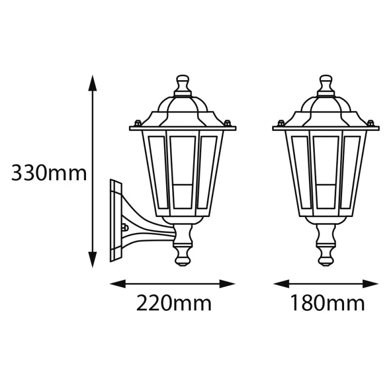 Applique Extérieure Montante 60W E27 Plastique Noire ELINA 2 Applique Extérieure Montante 60W E27 Plastique Noire ELINA – Image 2