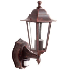 Applique Extérieure + Détecteur 60W E27 Fonte Rouille LOAN