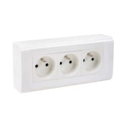 Bloc 3 Prises Pré-câblé 2P+T SaillieBlanc