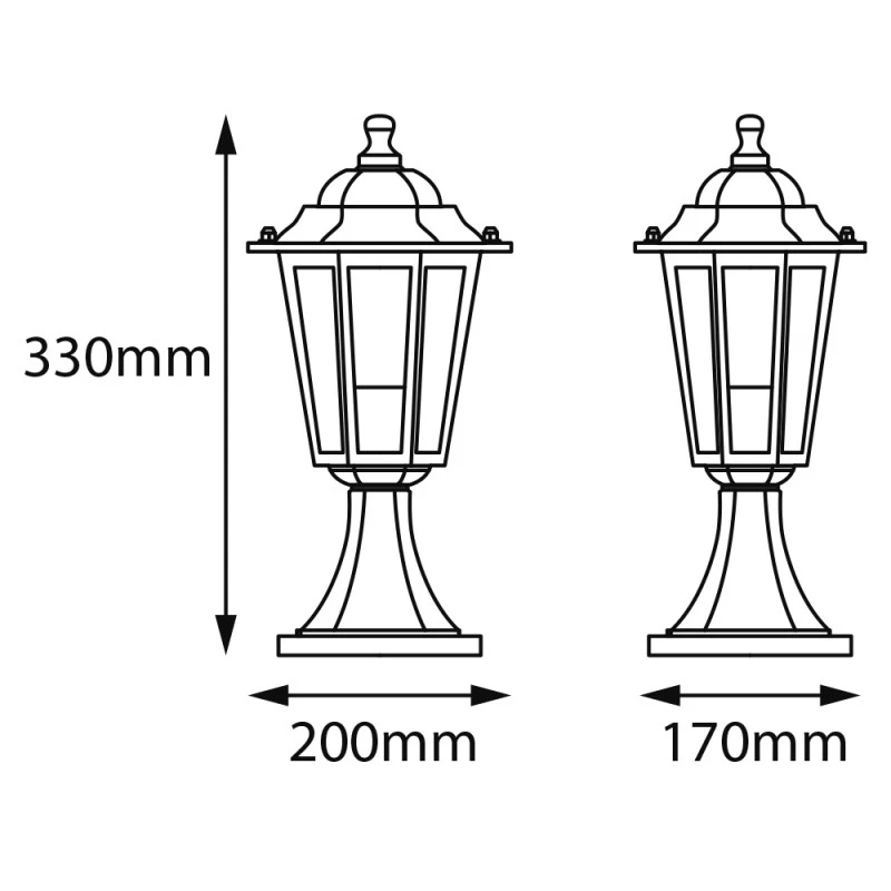Borne Lumineuse Extérieure 60W E27 Plastique Noir ELINA 2 Borne Lumineuse Extérieure 60W E27 Plastique Noir ELINA – Image 2