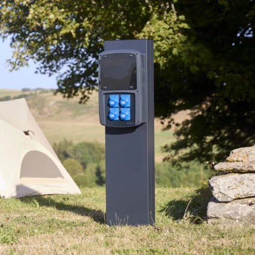 Borne De Camping 4 Prises CEE 10A Avec Protection Par Disjoncteur Différentiel OHMTEC