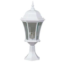 Borne LumineuseExtérieure 100W Max E27 Fonte Blanche ADELA