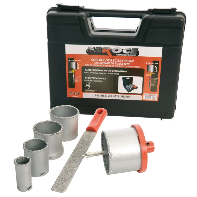 Coffret 5 Scies Trépan + 1 Lime 1 Coffret 5 Scies Trépan + 1 Lime