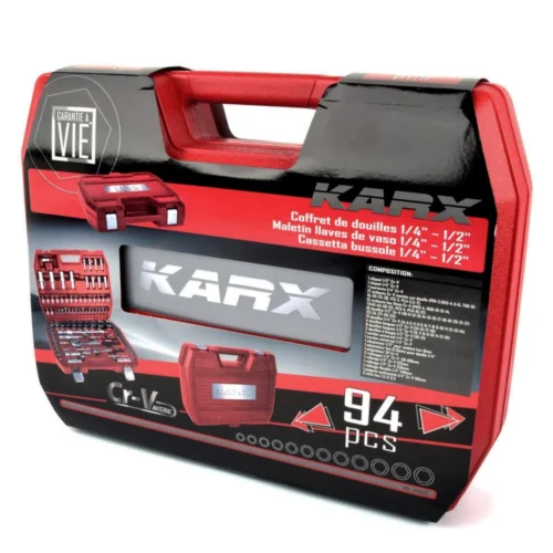 Coffret à Douilles 94pcs Cr-V 12 Coffret à Douilles 94pcs Cr-V -Outil Atelier Magasin coffret a douilles 94pcs cr v 12
