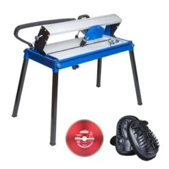 Coupe Carreaux Professionnel Électrique 800W Ø200mm Sur Pieds + 2 Disques Diamants + Genouillères Offertes STEINER