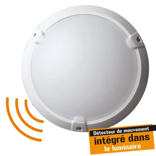 Hublot Rond Intérieur Extérieur Avec Détecteur 60W IP65 Blanc WOLTZ