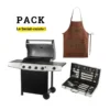 Pack BBQ à Gaz 5 Feux + Tablier + 18 Ustensiles ROSTER -Outil Atelier Magasin pack bbq a gaz 5 feux tablier 18 ustensiles roster