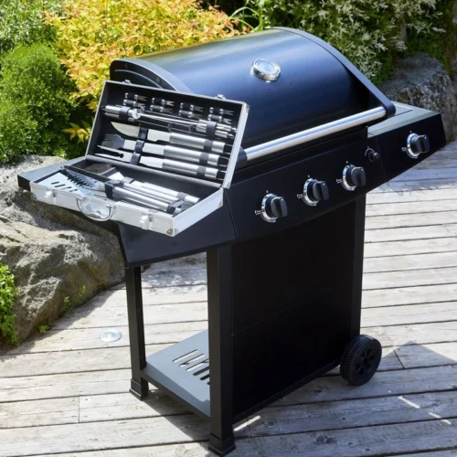 Pack BBQ à Gaz 5 Feux + Tablier + 18 Ustensiles ROSTER -Outil Atelier Magasin pack bbq a gaz 5 feux tablier 18 ustensiles roster 6