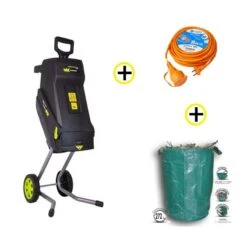 Pack Broyeur Electrique 2400W + Rallonge 20m + Sac De Jardin 272L