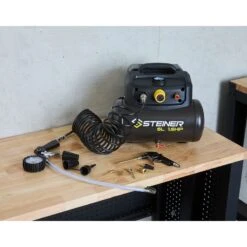 Outil Atelier Magasin -Outil Atelier Magasin pack compresseur portable 6l avec kit pneumatique pied d atelier pliable pour velo 1