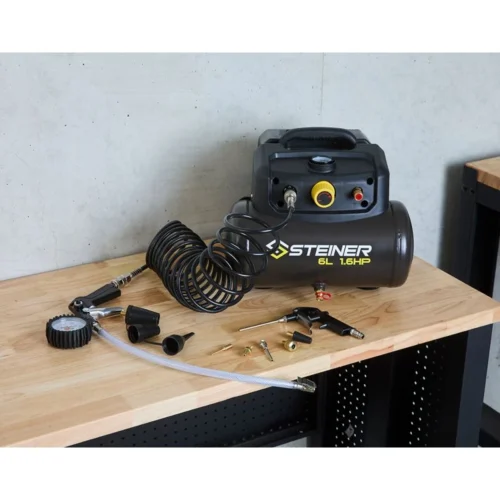 Outil Atelier Magasin -Outil Atelier Magasin pack compresseur portable 6l avec kit pneumatique pied d atelier pliable pour velo 1