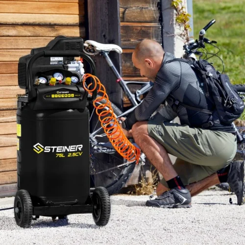 Pack Compresseur Vertical 75L 2.5CV + Mallette Pneumatique 57 Pièces STEINER -Outil Atelier Magasin pack compresseur vertical 75l 25cv mallette pneumatique 57 pieces steiner 6