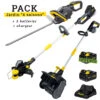 Steiner Pack Jardin Sans Fil 4 Saisons : Coupe Bordure + Taille Haie + Fraise à Neige + 2 Batteries + Chargeur -Outil Atelier Magasin pack jardin sans fil 4xsaisons coupe brodure taille haie fraise a neige 2 batteries chargeur