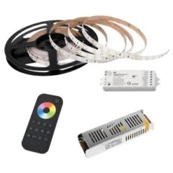 Pack Ruban 5m LED Multicolore RGBW 60LED/m IP20 - 24V Avec Télécommande WOLTZ