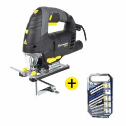 Pack Scie Sauteuse Pendulaire Laser 800W 110mm Avec Mallette + Coffret De 10 Lames De Scie Sauteuse En T STEINER