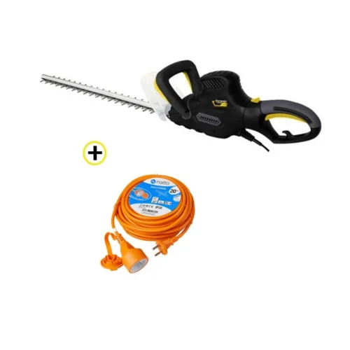 Steiner Pack Taille-haie Électrique 600W 610mm + Rallonge De Jardin 20 M Câble Orange 2G 1,5mm2 Avec Clapet De Protection
