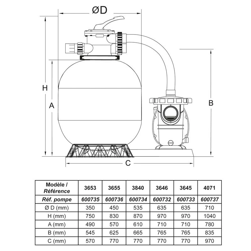 Steiner Groupe De Filtration 0.6CV 11m³/h Ø450mm Vanne Top 6 Voies 20 Steiner Groupe De Filtration 0.6CV 11m³/h Ø450mm Vanne Top 6 Voies – Image 20