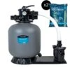 Steiner Groupe De Filtration 0.6CV 11m³/h Ø450mm Vanne Top 6 Voies + Verre Filtrant 0,5-1,0mm 2x25 Kg