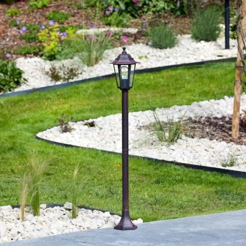 Potelet Lumineux Extérieur 60W Max E27 Fonte Rouille LOAN -Outil Atelier Magasin potelet 6 faces serie loan 11