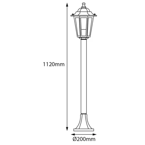 Potelet Lumineux Extérieur 60W Max E27 Fonte Noir LOAN -Outil Atelier Magasin potelet 6 faces serie loan 2