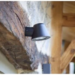 Applique Extérieure Descendante à Tête Conique 35W Max GU10 Acier Noir CREALYS