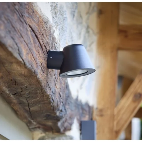 Applique Extérieure Descendante à Tête Conique 35W Max GU10 Acier Noir CREALYS