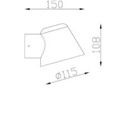Applique Extérieure Descendante à Tête Conique 35W Max GU10 Acier Noir CREALYS -Outil Atelier Magasin potelet 6 faces serie loan 9