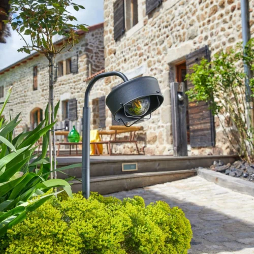 Borne Lumineuse Extérieure 60W Max E27 Acier Noir WOLTZ