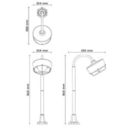 Borne Lumineuse Extérieure 60W Max E27 Acier Noir WOLTZ -Outil Atelier Magasin product 104