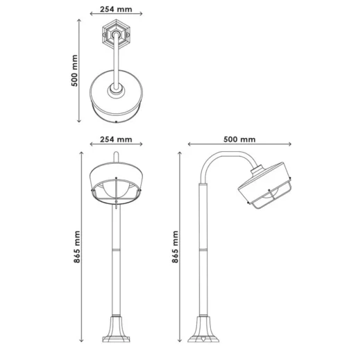 Borne Lumineuse Extérieure 60W Max E27 Acier Noir WOLTZ -Outil Atelier Magasin product 104