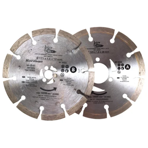 Jeu 2 Lames Diamant 125mm KORMAN