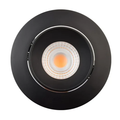 Spot Encastrable Orientable Variable 7W LED COB Rond Noir CREALYS
