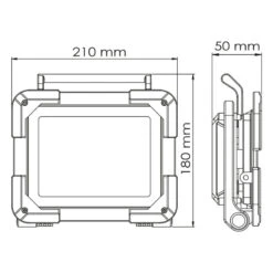Projecteur De Chantier LED Batterie Rechargeable Extra Plat 30W IP54 NALTO -Outil Atelier Magasin product 250