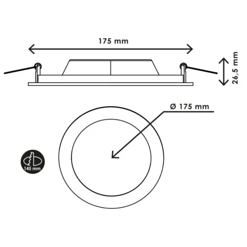Plafonnier LED Rond 12W 3000K Ø175mm WOLTZ -Outil Atelier Magasin product 40