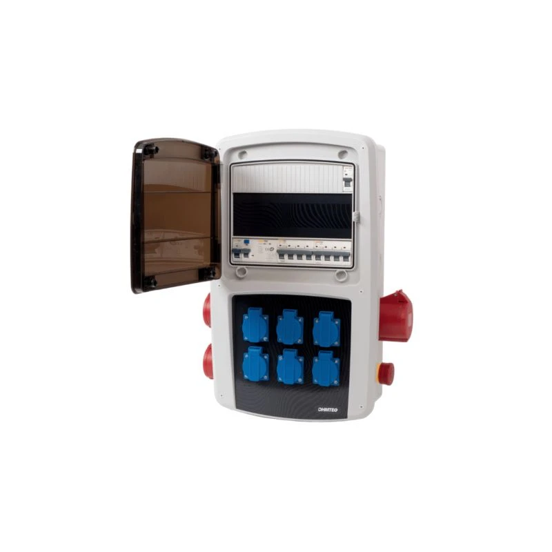 Coffret De Chantier 6 Prises Monophasées + 2 Prises Triphasées 16A + 1 Prise Triphasée 32A 1 Coffret De Chantier 6 Prises Monophasées + 2 Prises Triphasées 16A + 1 Prise Triphasée 32A