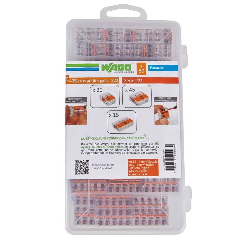 Coffret 80 Wago 221 - 20x2 Entrées - 45x3 Entrées - 15x5 Entrées 2 Coffret 80 Wago 221 - 20x2 Entrées - 45x3 Entrées - 15x5 Entrées – Image 2