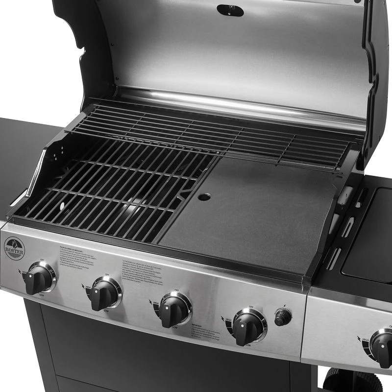 Barbecue Gaz ROSTER 5 Brûleurs Dont 1 Latéral Avec Plancha Et Grille De Cuisson Combinées 2 Barbecue Gaz ROSTER 5 Brûleurs Dont 1 Latéral Avec Plancha Et Grille De Cuisson Combinées – Image 2