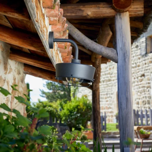 Applique Extérieure 60W Max E27 Acier Noir WOLTZ