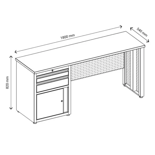 Établi D'atelier Avec Rangements Intégrés 180x82x54cm FEROCE -Outil Atelier Magasin product 928