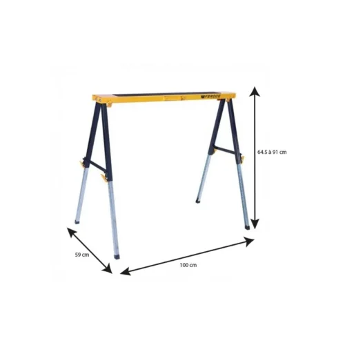Tréteau Télescopique Pliable 150 Kg Avec Hauteur Réglable FEROCE -Outil Atelier Magasin product 937
