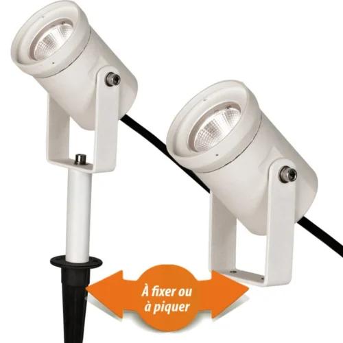 Spot Extérieur à Piquer Ou Fixer LED 3W IP65 Blanc WOLTZ