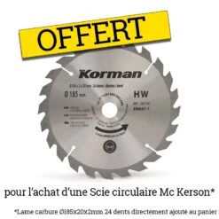 Scie Circulaire 1300W 185mm MCKERSON -Outil Atelier Magasin scie circulaire 1300w 185mm 1