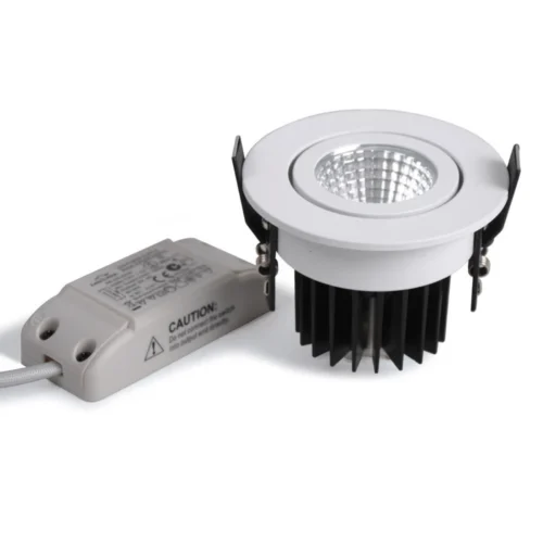 Spot Encastrable Orientable LED COB 9W Blanc WOLTZ -Outil Atelier Magasin spot orientable rond blanc 1